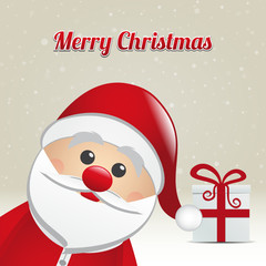 santa gift snowy winter background merry christmas