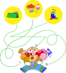 Obraz na płótnie Canvas Dziecko jedzenia słodyczy - gra