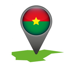 Burkina Faso Markierung Flagge Icon Button