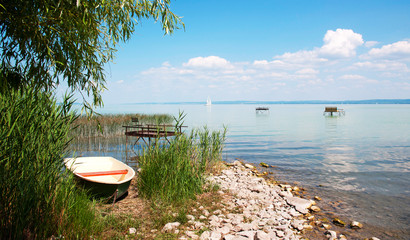 Angler boat at Lake Balaton, Hungary
