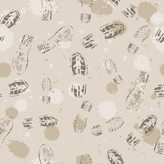 Grange seamless background with footprints. - 46811805
