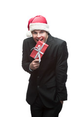 young happy christmas business man