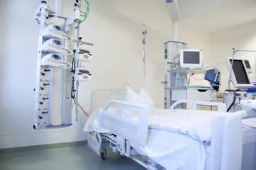 Intensive care unit with monitors