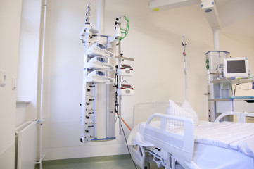 Intensive care unit with monitors