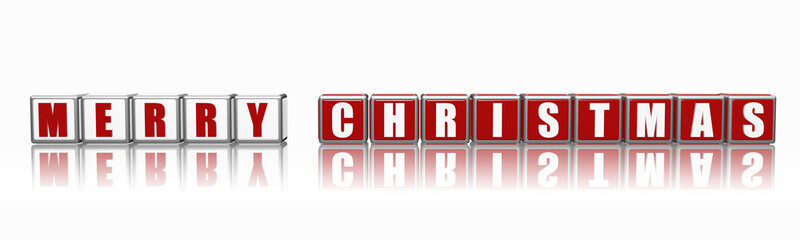 banner Merry Christmas in 3d cubes