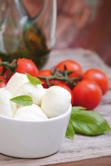 mozzarella tomatoes and basil