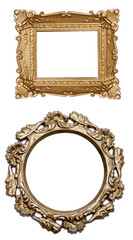 set a carved frame isolated