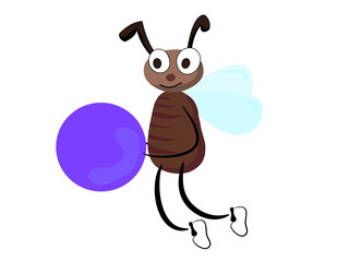 Cartoon fly with ball