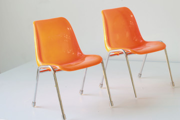 The orange  two chair