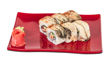 Japanese traditional Cuisine - Maki Roll with Cucumber , Cream C