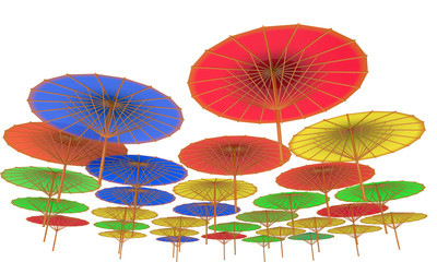 Fototapeta na wymiar umbrellas on a white background