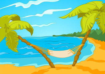 Fototapeta na wymiar Cartoon plaża