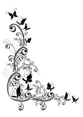 Decorative floral frame, element for design, vector