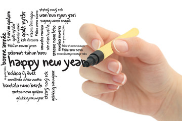 new year word cloud in different language