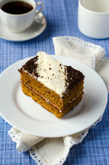 Sponge of-cake with apricot jam in COCONUT