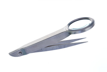 Splitterpinzette mit Lupe