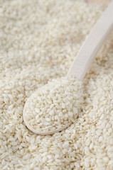 Sesame seeds closeup background
