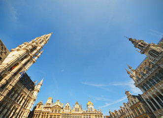 Historical facades of Grand Place in Brussels