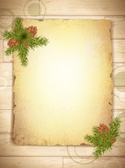Vintage Grunge Paper With Christmas Greetings