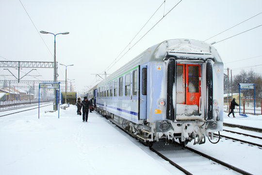 Fototapeta Passenger train at the station