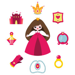 Princess design elements set