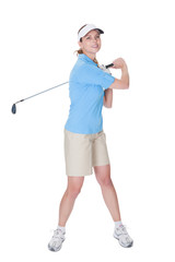 Golfer with a golf club
