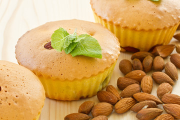 muffins with almonds and fruit
