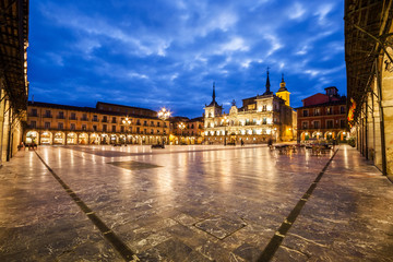 Plaza Mayor(main square) in Leon, Castilla y Leon, Spain