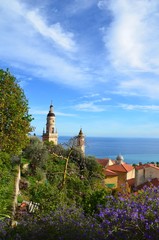 Vue des clochers de Menton France