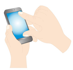 スマートフォンを操作する手