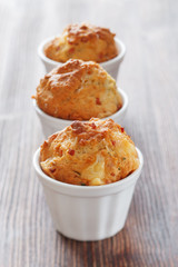 homemade muffins with ham and cheese