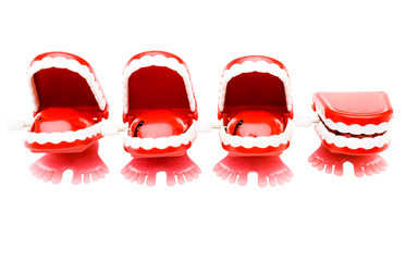 Four sets of dentures