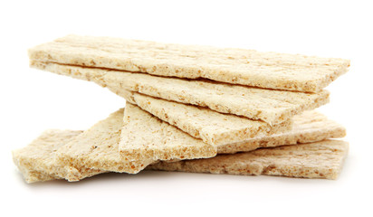 tasty crispbread, isolated on white