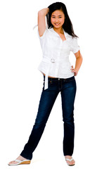 Smiling woman posing