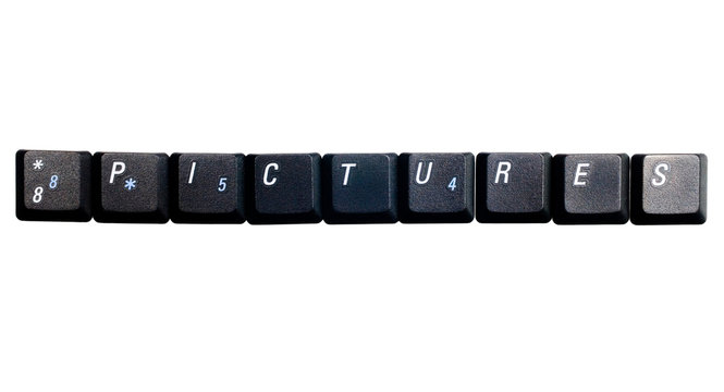 Text pictures made of computer keys