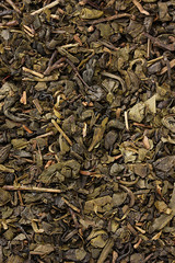 aromatic green dry tea, close up