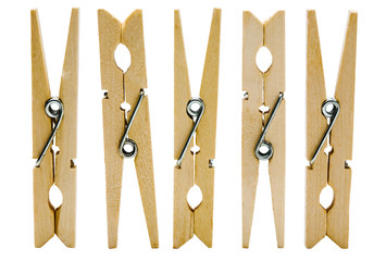 Five clothespins
