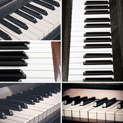 old piano keys collage