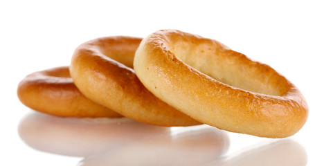 tasty bagels, isolated on white