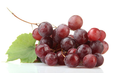 ripe sweet grapes isolated on white.