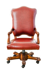 vintage style red leather chair