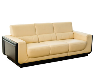 modern white cream leather sofa
