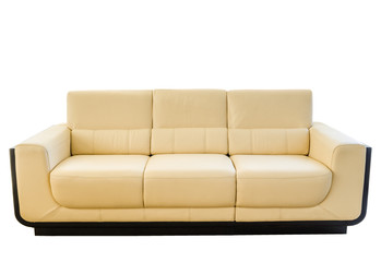 modern white cream leather sofa