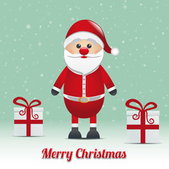 santa gift snowy winter background merry christmas