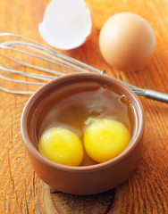 raw eggs in the brawn bowl, Yolks