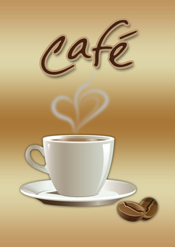 Kaffetasse mit Herz und Logo