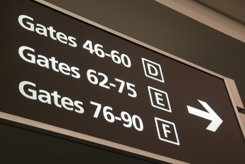 departure gates sign