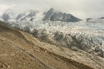 retreating glacier in French Alps