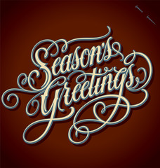 SEASON'S GREETINGS hand lettering (vector) © letterstock