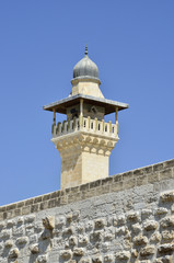 Minaret spire in Old City of Jerusalem.